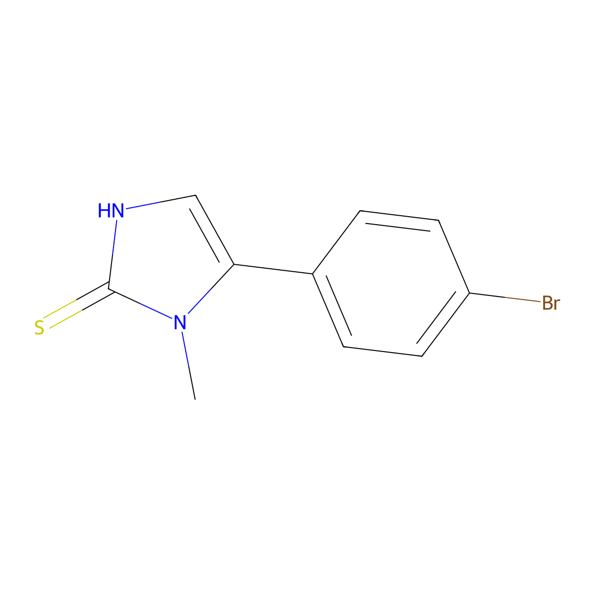 5-(4-bromophenyl)-1-methyl-1H-imidazole-2-thiol molecular structure, CAS 852388-69-3