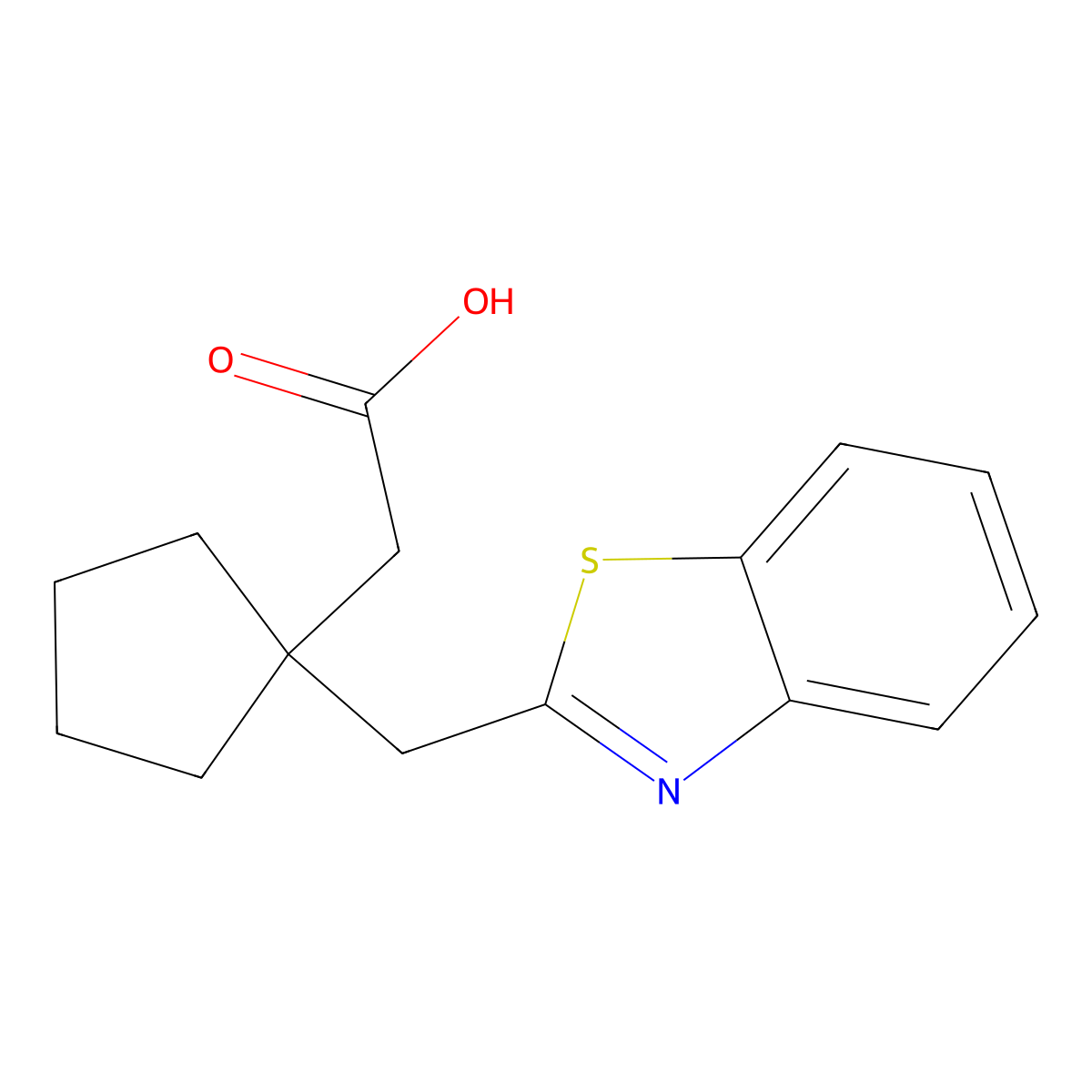 2-[1-(1,3-Benzothiazol-2-ylmethyl)cyclopentyl]acetic acid molecular structure, CAS 852388-79-5