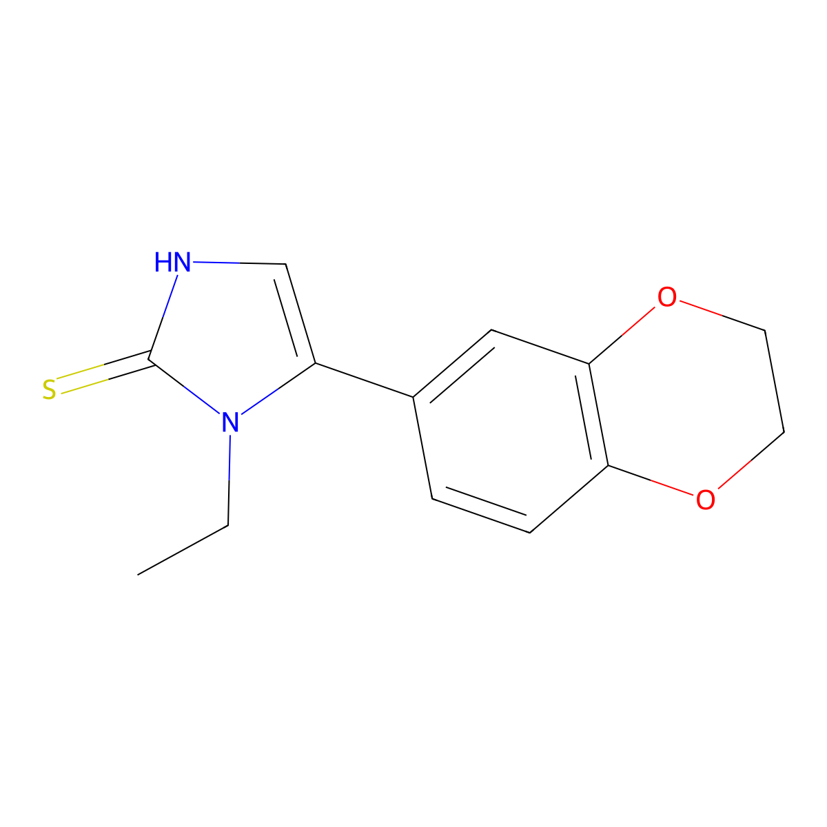 5-(2,3-dihydro-1,4-benzodioxin-6-yl)-1-ethyl-1H-imidazole-2-thiol molecular structure, CAS 852388-84-2