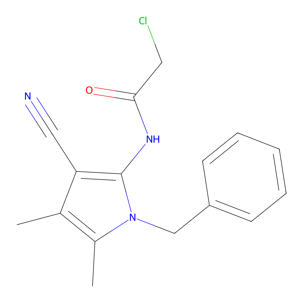 N-(1-benzyl-3-cyano-4,5-dimethyl-1H-pyrrol-2-yl)-2-chloroacetamide molecular structure, CAS 852388-85-3