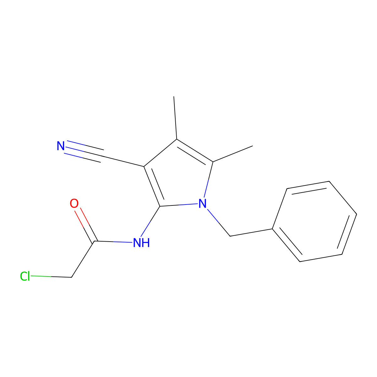 N-(1-benzyl-3-cyano-4,5-dimethyl-1H-pyrrol-2-yl)-2-chloroacetamide molecular structure, CAS 852388-85-3