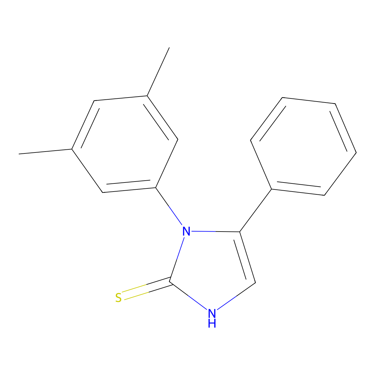 1-(3,5-dimethylphenyl)-5-phenyl-1H-imidazole-2-thiol molecular structure, CAS 852388-88-6