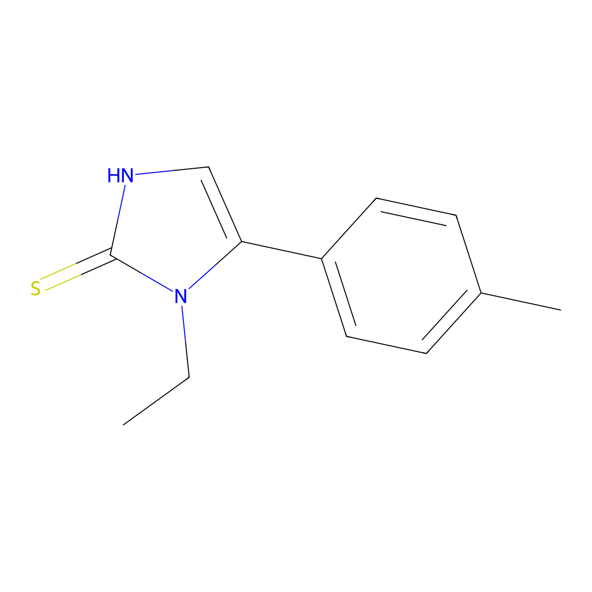 1-ethyl-5-(4-methylphenyl)-1H-imidazole-2-thiol molecular structure, CAS 852388-94-4