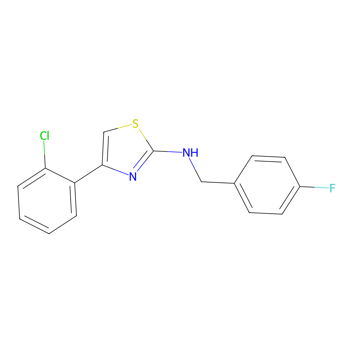 4-(2-chlorophenyl)-N-[(4-fluorophenyl)methyl]-1,3-thiazol-2-amine molecular structure, CAS 852388-96-6
