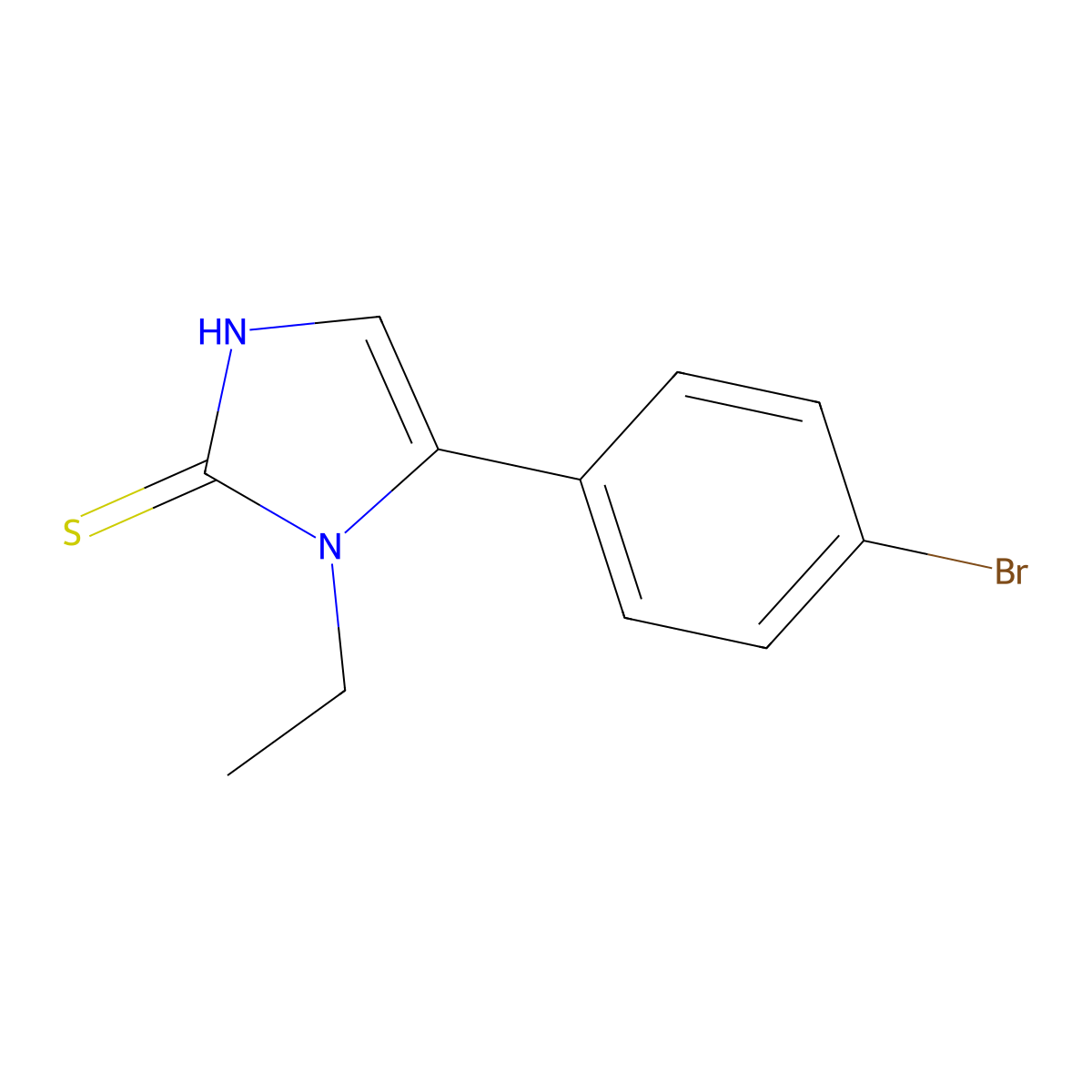 5-(4-bromophenyl)-1-ethyl-1H-imidazole-2-thiol molecular structure, CAS 852388-98-8