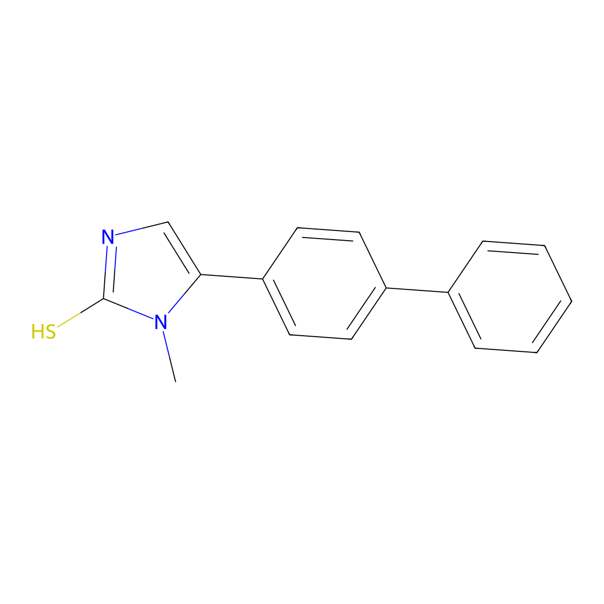 1-methyl-5-(4-phenylphenyl)-1H-imidazole-2-thiol molecular structure, CAS 852389-00-5
