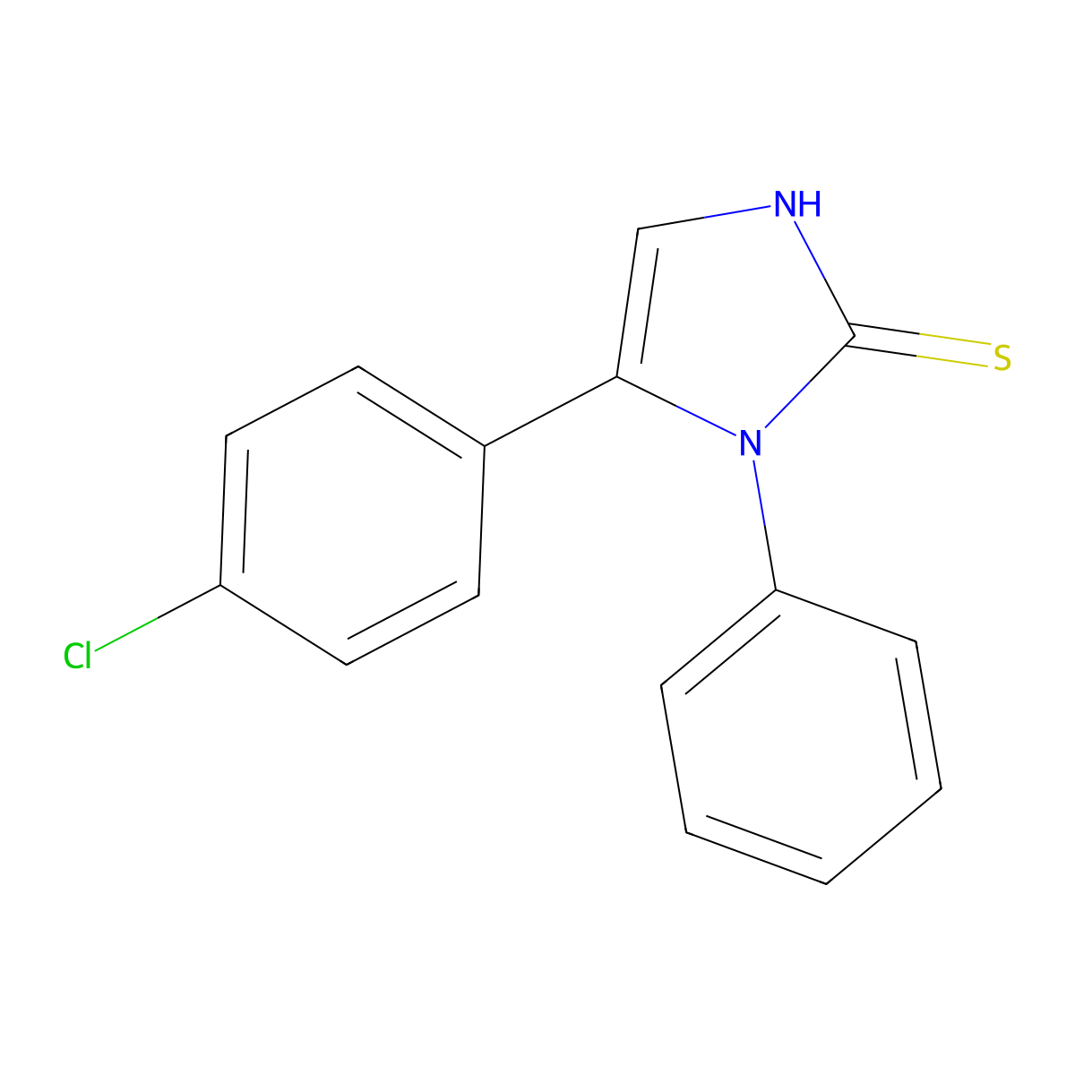5-(4-chlorophenyl)-1-phenyl-1H-imidazole-2-thiol molecular structure, CAS 852389-04-9