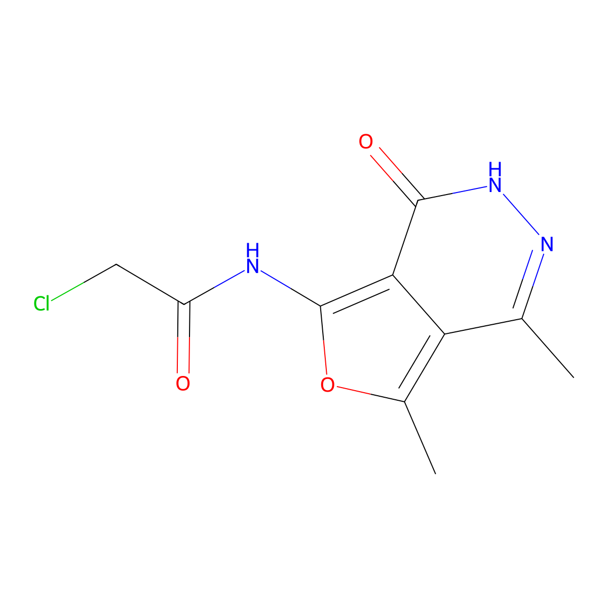 2-chloro-N-{1,7-dimethyl-4-oxo-3H,4H-furo[3,4-d]pyridazin-5-yl}acetamide molecular structure, CAS 852389-06-1