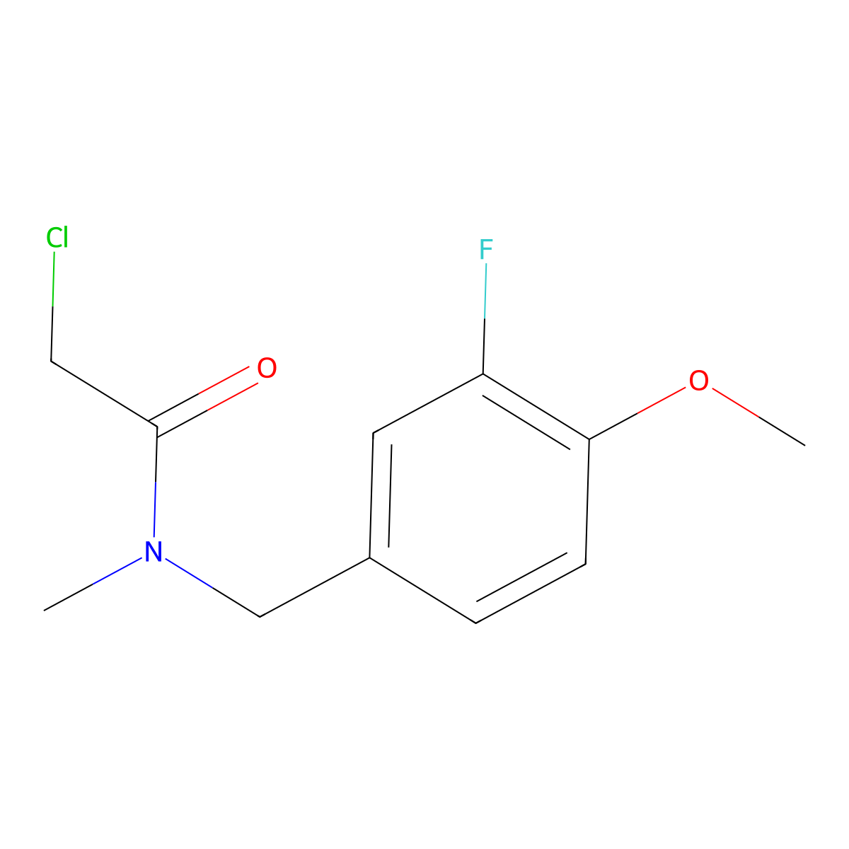 2-chloro-N-[(3-fluoro-4-methoxyphenyl)methyl]-N-methylacetamide molecular structure, CAS 852389-07-2
