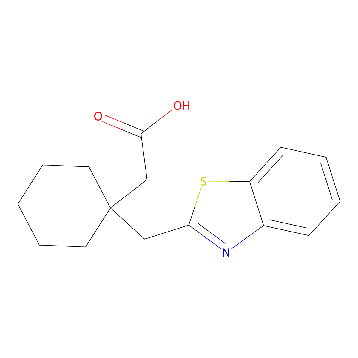1-(2-Benzothiazolylmethyl)cyclohexaneacetic acid molecular structure, CAS 852389-08-3