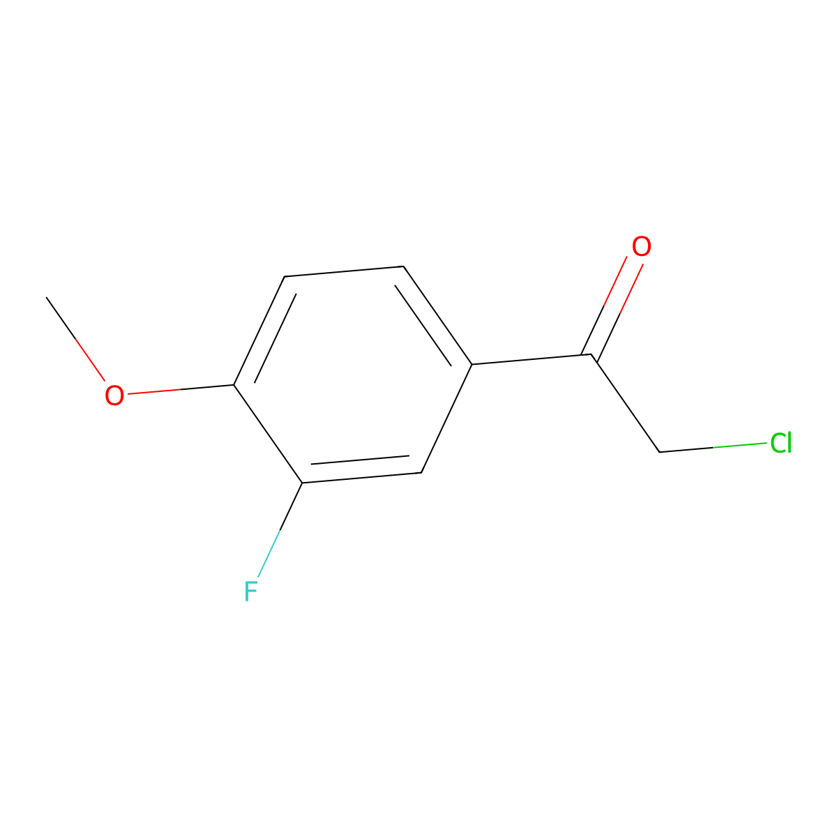 2-Chloro-1-(3-fluoro-4-methoxyphenyl)ethan-1-one molecular structure, CAS 852389-09-4