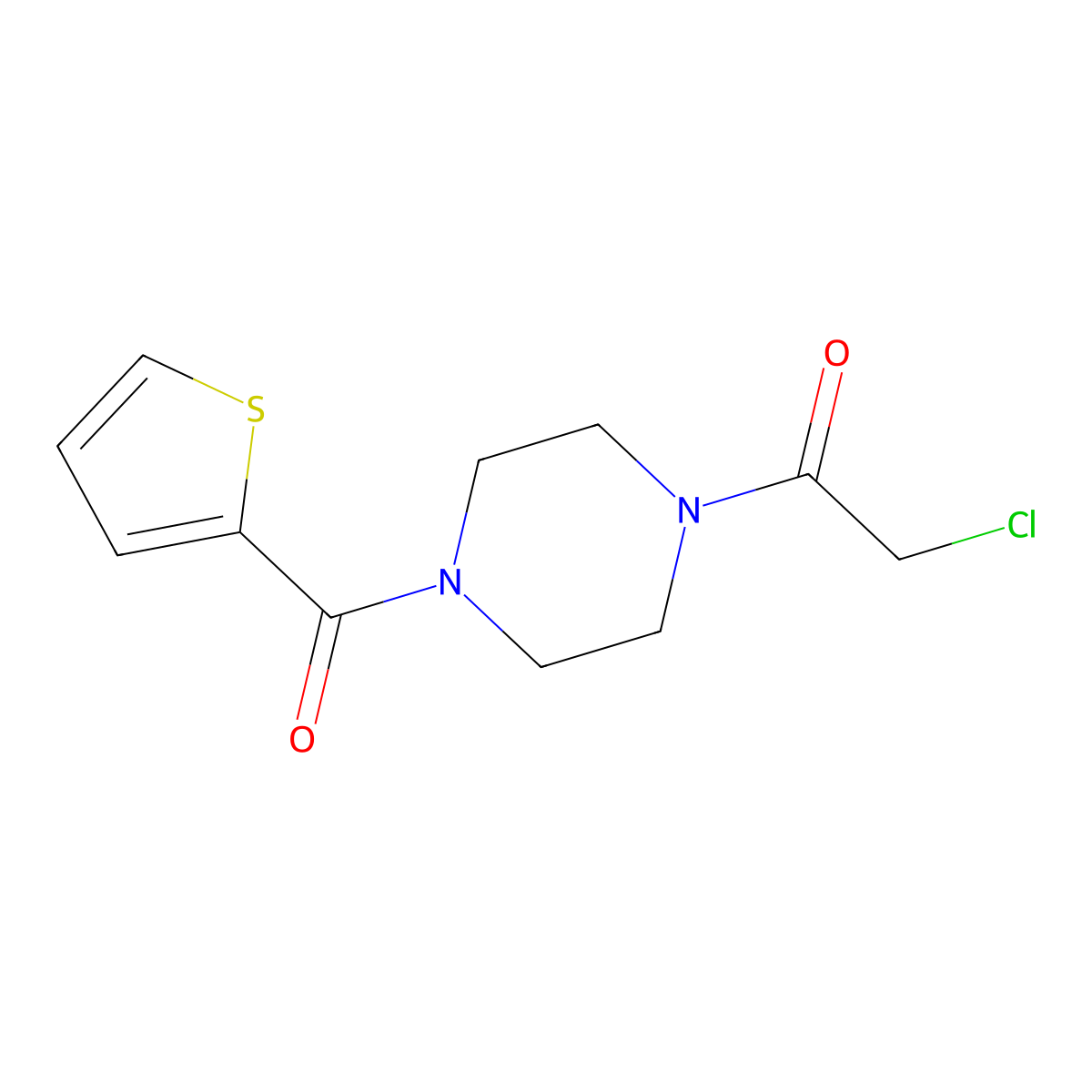 2-Chloro-1-[4-(thiophene-2-carbonyl)piperazin-1-yl]ethan-1-one molecular structure, CAS 852389-12-9