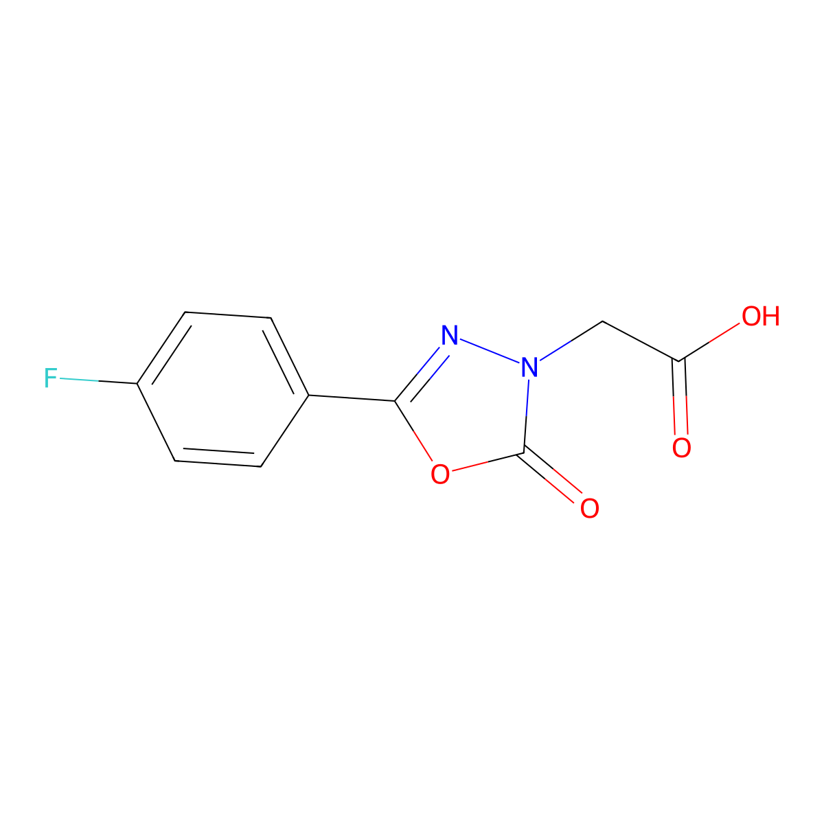 2-[5-(4-Fluorophenyl)-2-oxo-2,3-dihydro-1,3,4-oxadiazol-3-yl]acetic acid molecular structure, CAS 852389-17-4