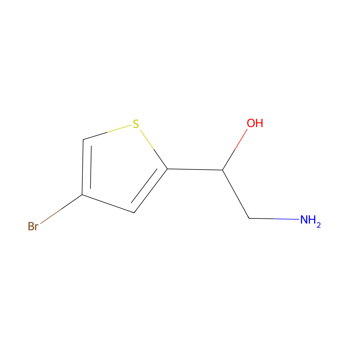2-Amino-1-(4-bromothiophen-2-yl)ethan-1-ol molecular structure, CAS 852392-11-1