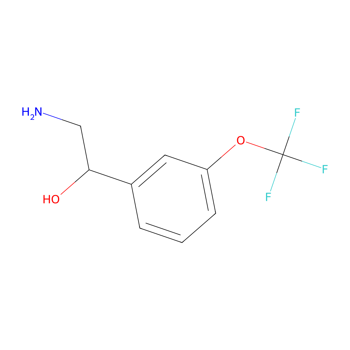 2-Amino-1-[3-(trifluoromethoxy)phenyl]ethanol molecular structure, CAS 852392-18-8
