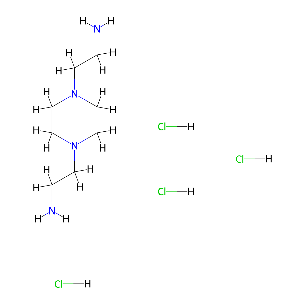 2-[4-(2-Amino-ethyl)-piperazin-1-yl]-ethylamine tetrahydrochloride molecular structure, CAS 852392-58-6