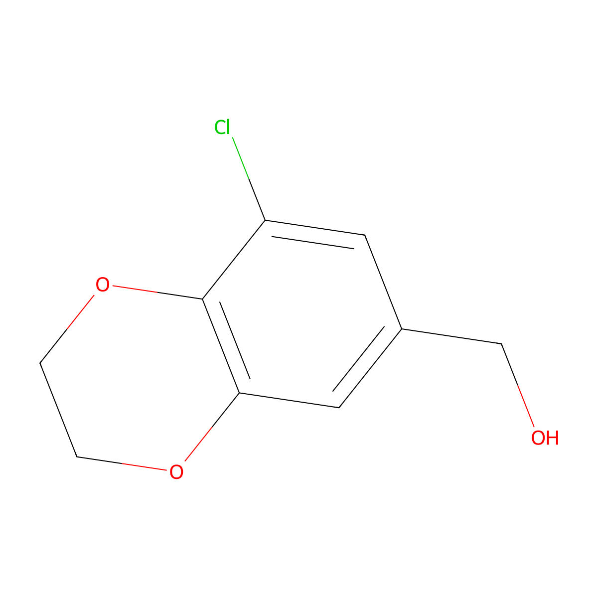 (8-Chloro-2,3-dihydro-1,4-benzodioxin-6-yl)methanol molecular structure, CAS 852399-55-4