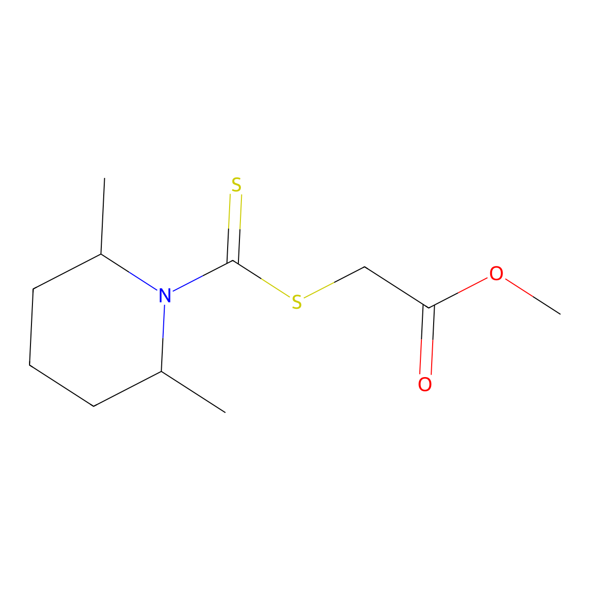 Methyl {[(2,6-dimethylpiperidin-1-yl)carbonothioyl]thio}acetate molecular structure, CAS 852399-63-4