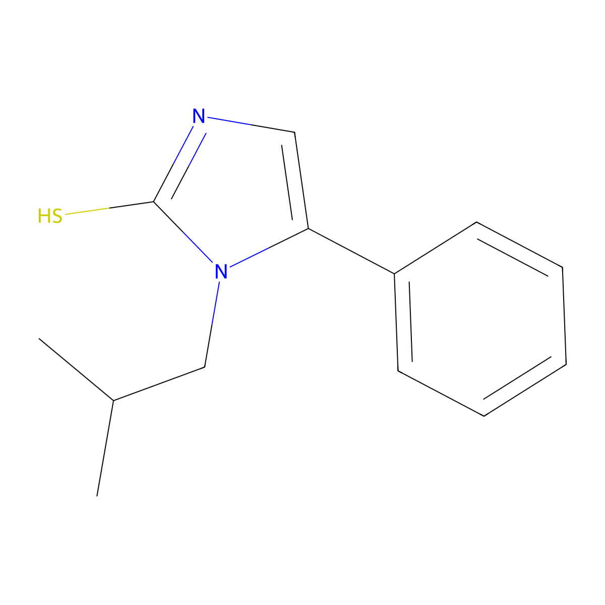 1-isobutyl-5-phenyl-1,3-dihydro-2H-imidazole-2-thione molecular structure, CAS 852399-66-7