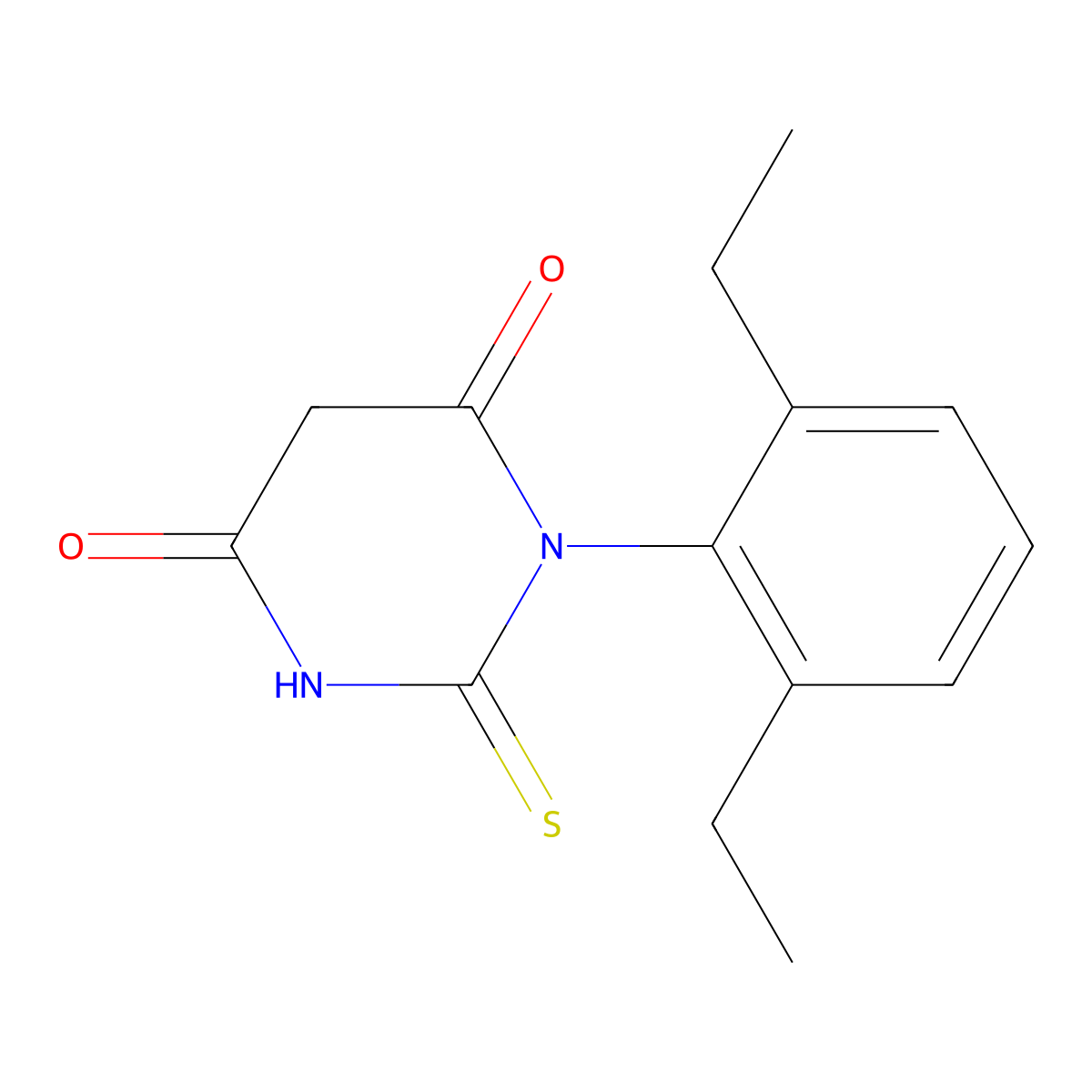 1-(2,6-Diethylphenyl)-2-sulfanylidene-1,3-diazinane-4,6-dione molecular structure, CAS 852399-67-8