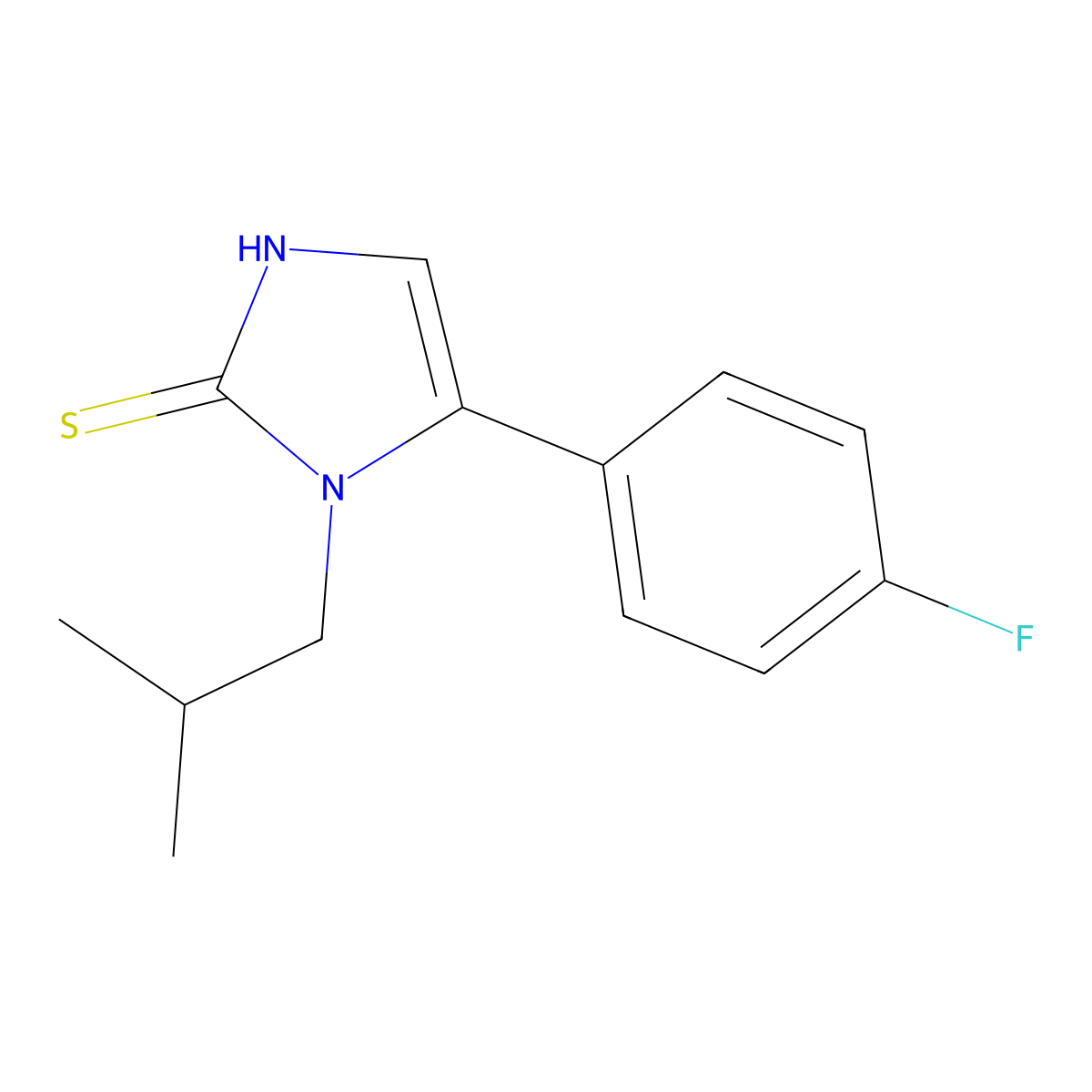 5-(4-fluorophenyl)-1-(2-methylpropyl)-1H-imidazole-2-thiol molecular structure, CAS 852399-69-0