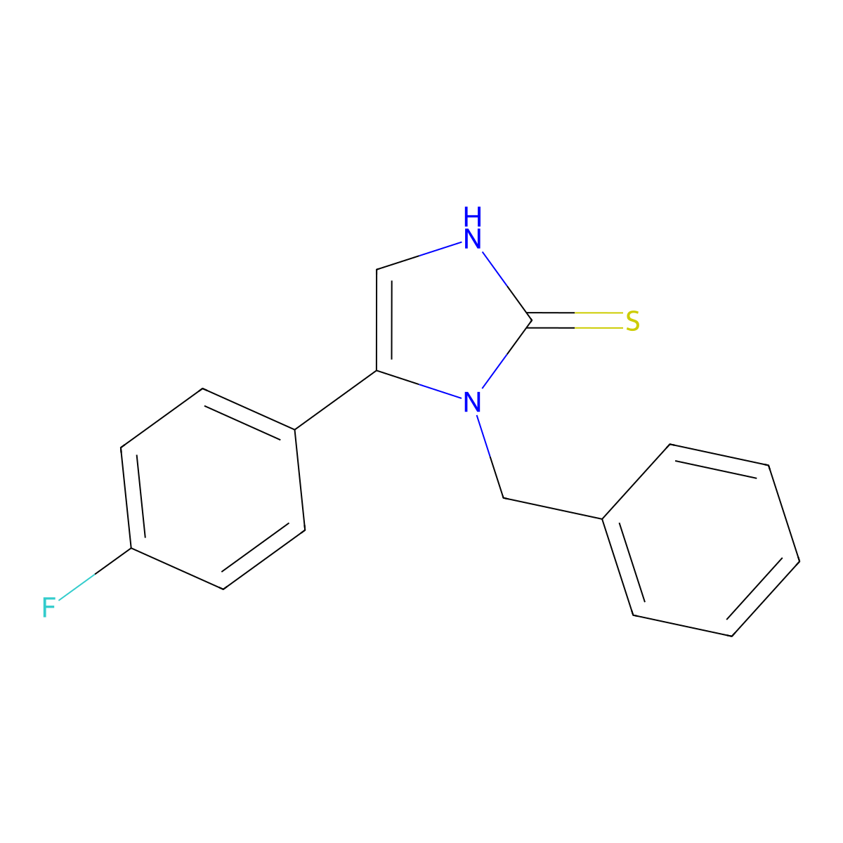 1-benzyl-5-(4-fluorophenyl)-1H-imidazole-2-thiol molecular structure, CAS 852399-72-5
