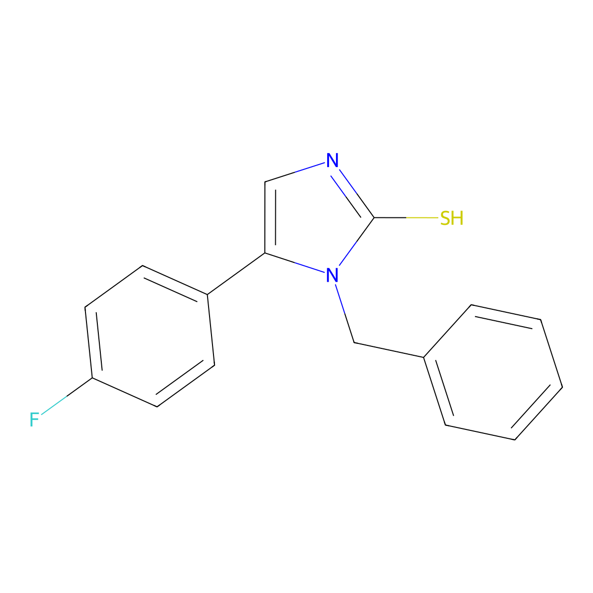 1-benzyl-5-(4-fluorophenyl)-1H-imidazole-2-thiol molecular structure, CAS 852399-72-5
