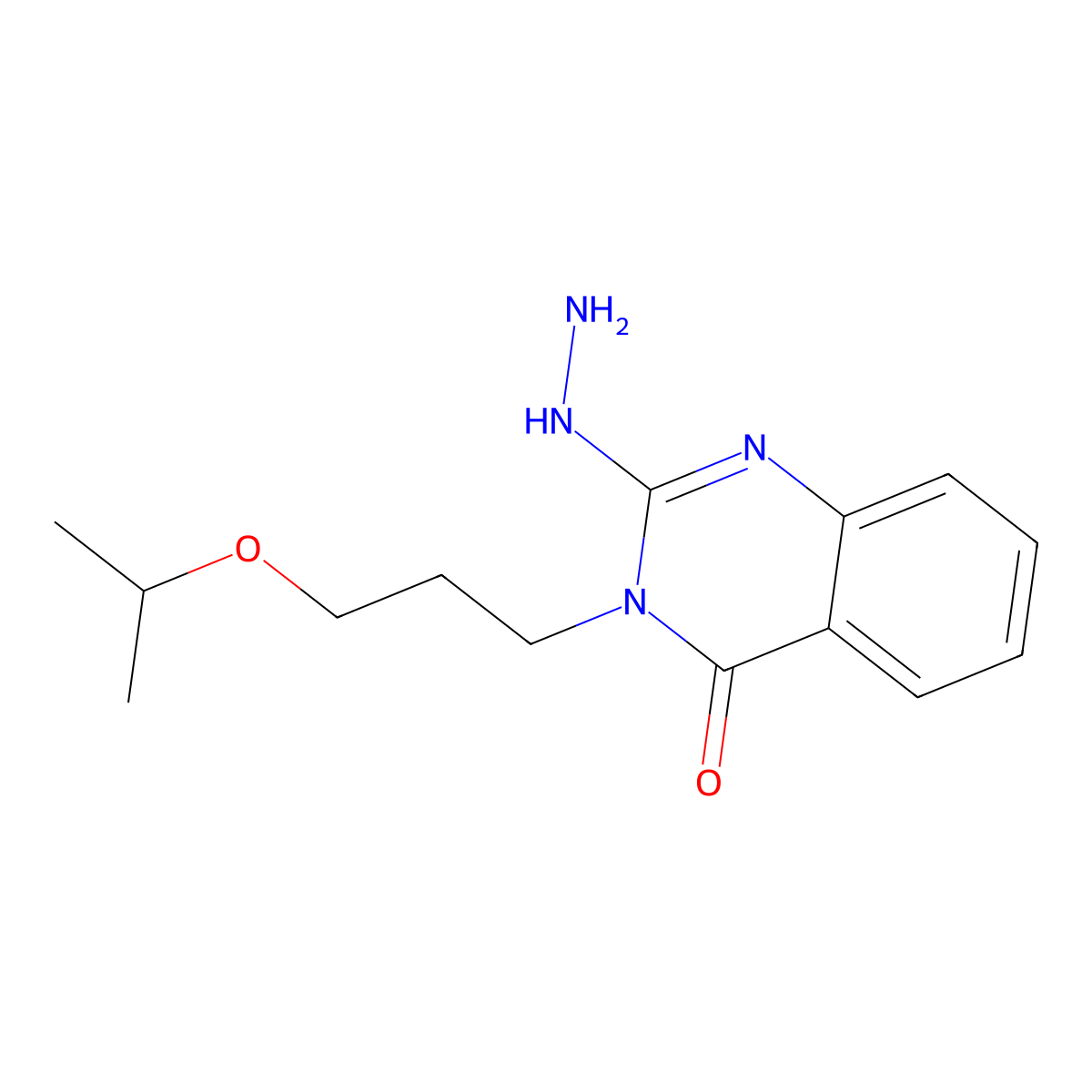 2-Hydrazinyl-3-(3-isopropoxypropyl)quinazolin-4(3H)-one molecular structure, CAS 852399-73-6