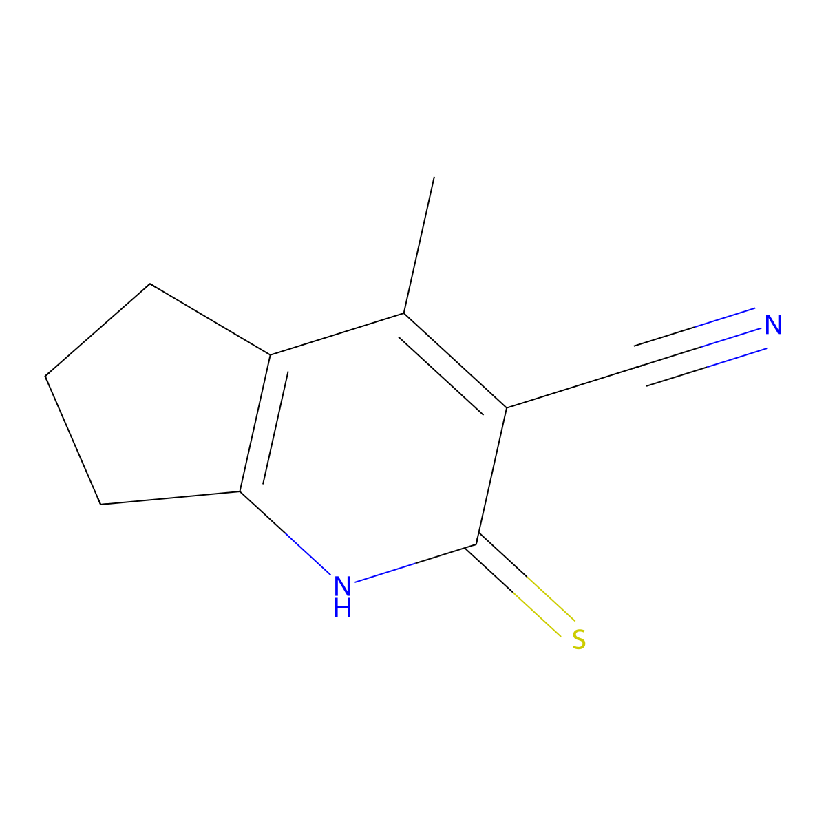 4-methyl-2-sulfanyl-5H,6H,7H-cyclopenta[b]pyridine-3-carbonitrile molecular structure, CAS 852399-78-1