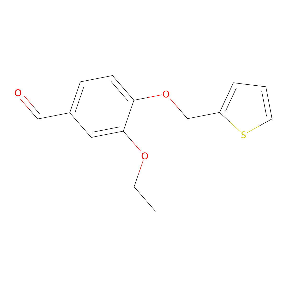 3-Ethoxy-4-(thiophen-2-ylmethoxy)benzaldehyde molecular structure, CAS 852399-80-5