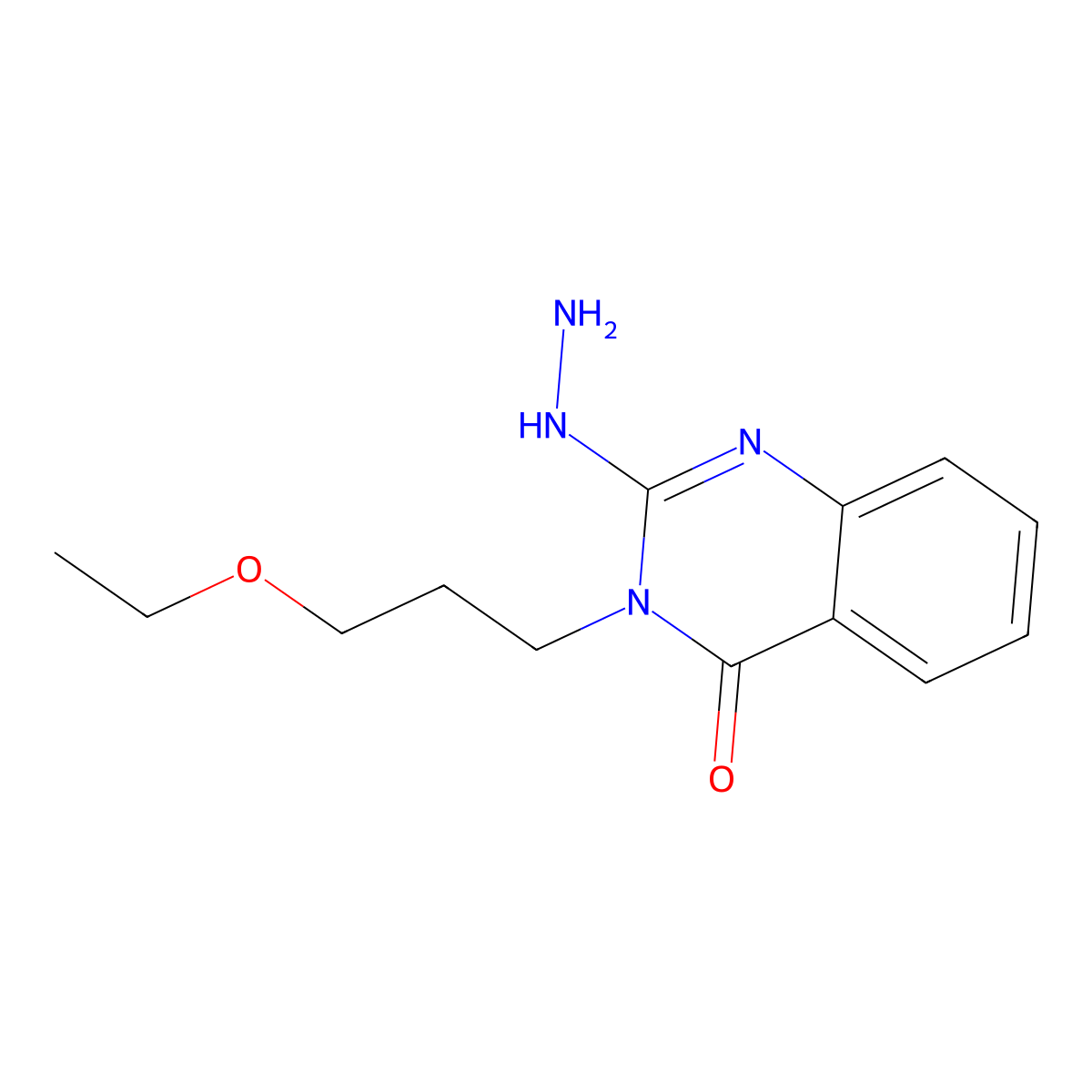 3-(3-Ethoxypropyl)-2-hydrazinyl-3,4-dihydroquinazolin-4-one molecular structure, CAS 852399-86-1