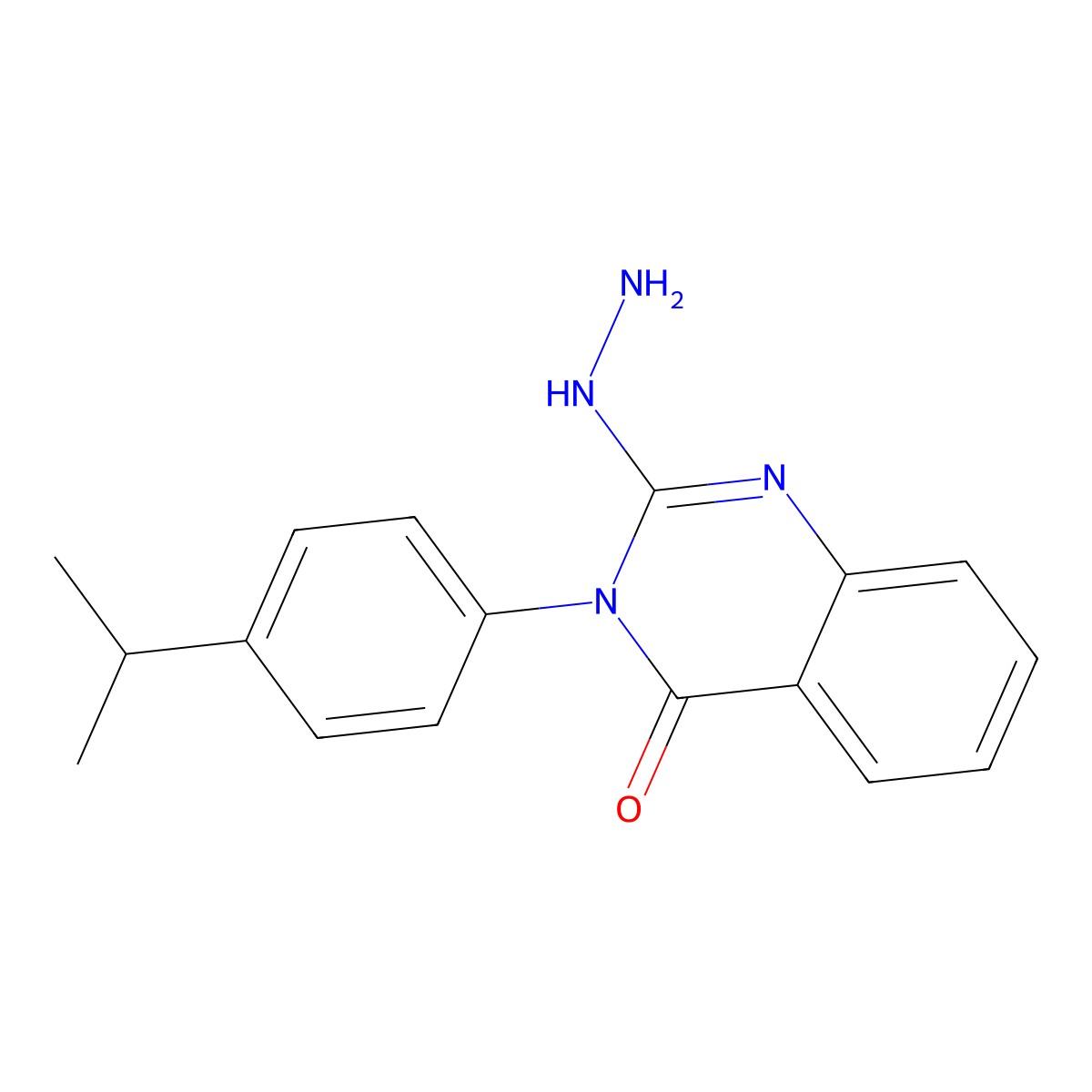 2-Hydrazinyl-3-[4-(propan-2-yl)phenyl]-3,4-dihydroquinazolin-4-one molecular structure, CAS 852399-89-4