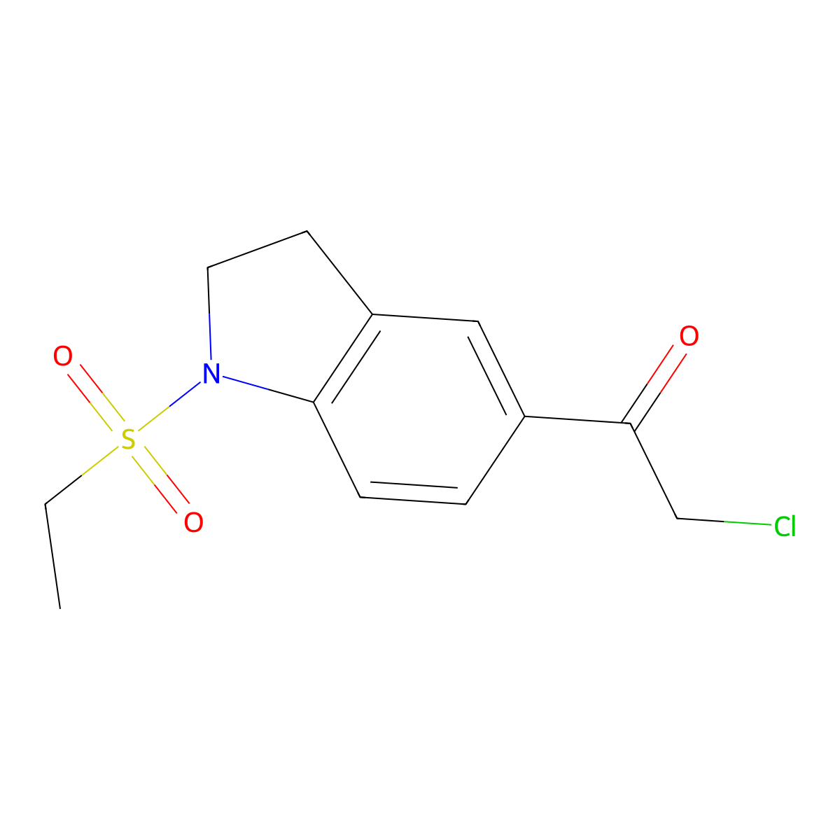 2-chloro-1-[1-(ethanesulfonyl)-2,3-dihydro-1H-indol-5-yl]ethan-1-one molecular structure, CAS 852399-95-2