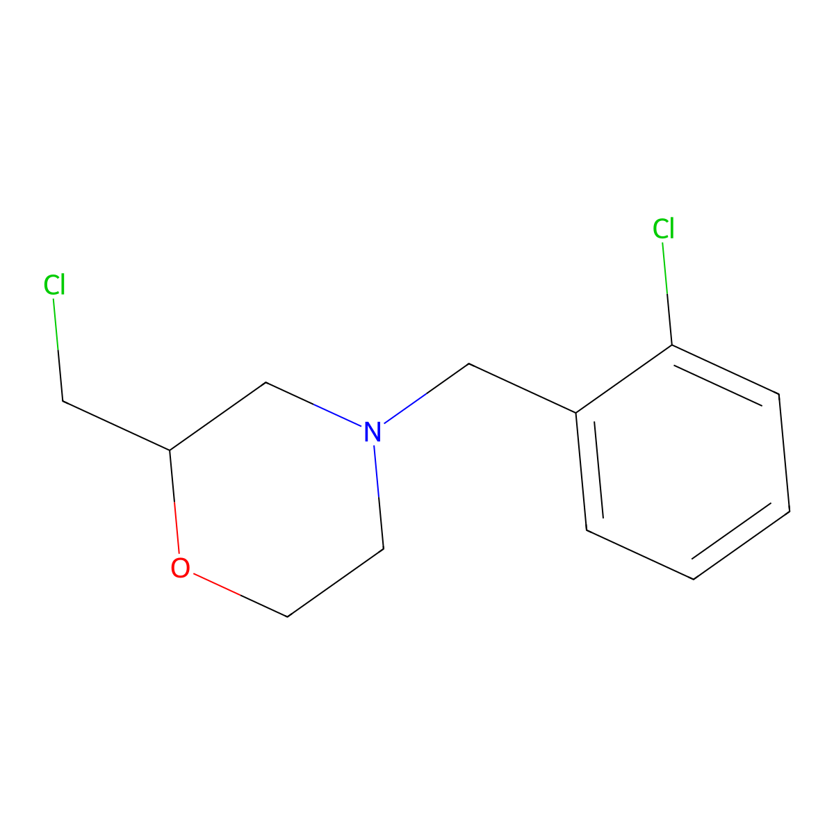 2-(Chloromethyl)-4-[(2-chlorophenyl)methyl]morpholine molecular structure, CAS 852400-07-8