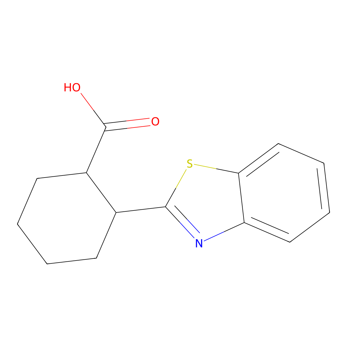 2-(2-Benzothiazolyl)cyclohexanecarboxylic acid molecular structure, CAS 852400-09-0
