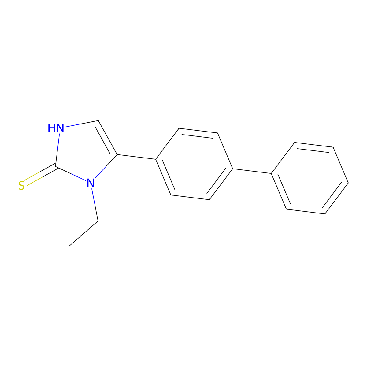 1-ethyl-5-(4-phenylphenyl)-1H-imidazole-2-thiol molecular structure, CAS 852400-19-2