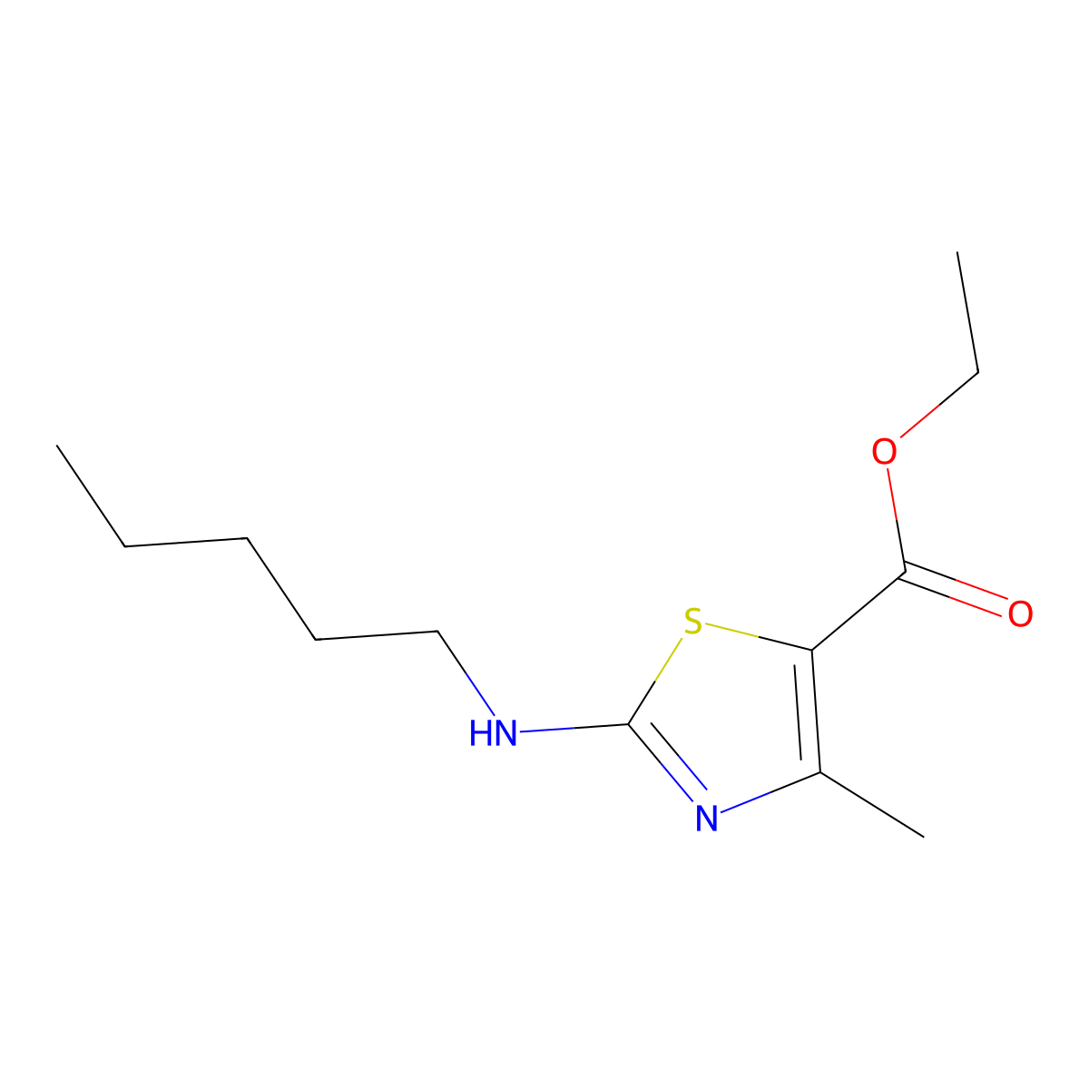 Ethyl 4-methyl-2-(pentylamino)-1,3-thiazole-5-carboxylate molecular structure, CAS 852400-27-2