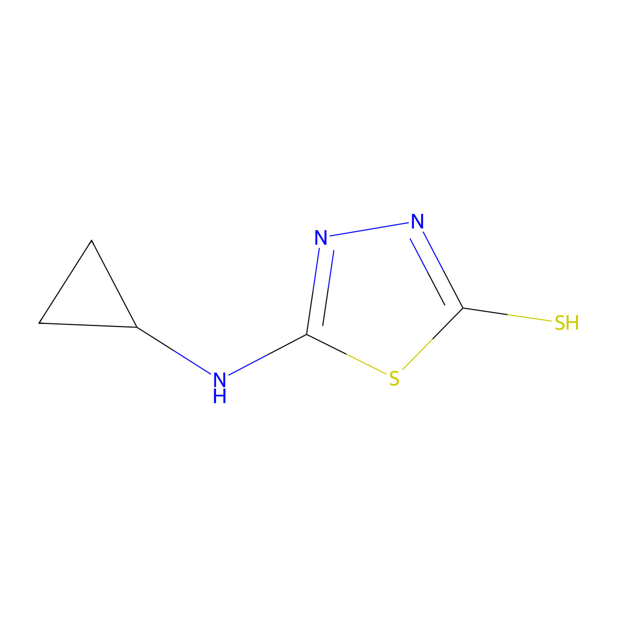 5-(Cyclopropylamino)-1,3,4-thiadiazole-2-thiol molecular structure, CAS 852400-37-4