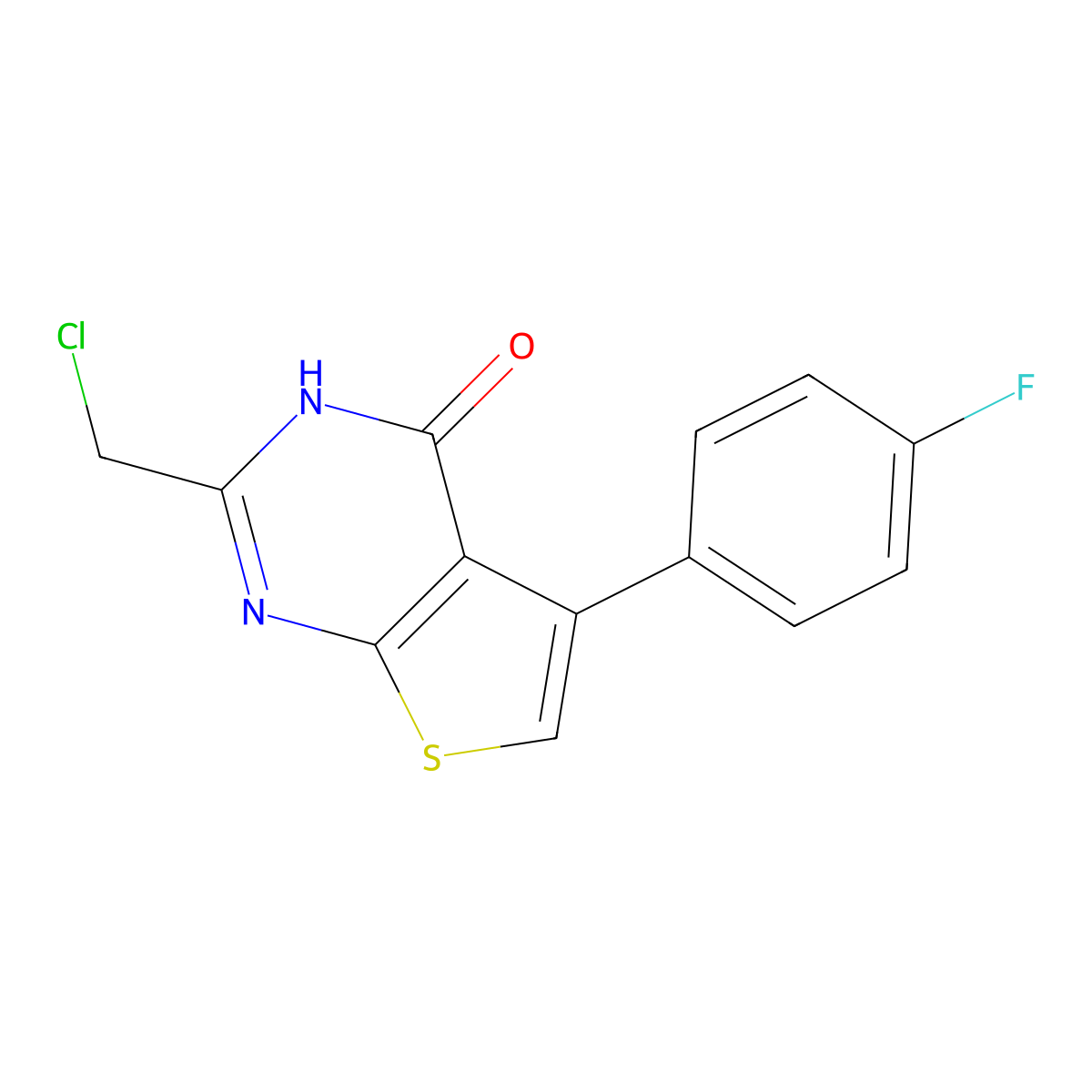2-(Chloromethyl)-5-(4-fluorophenyl)thieno[2,3-d]pyrimidin-4-ol molecular structure, CAS 852400-39-6
