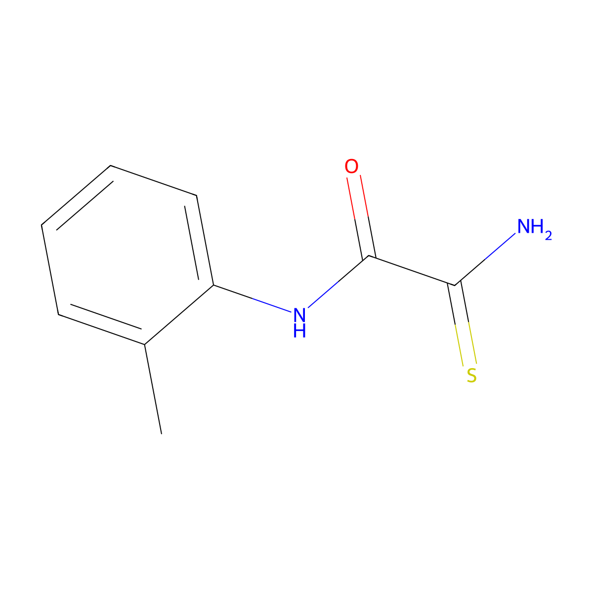 2-amino-N-(2-methylphenyl)-2-thioxoacetamide molecular structure, CAS 852400-53-4