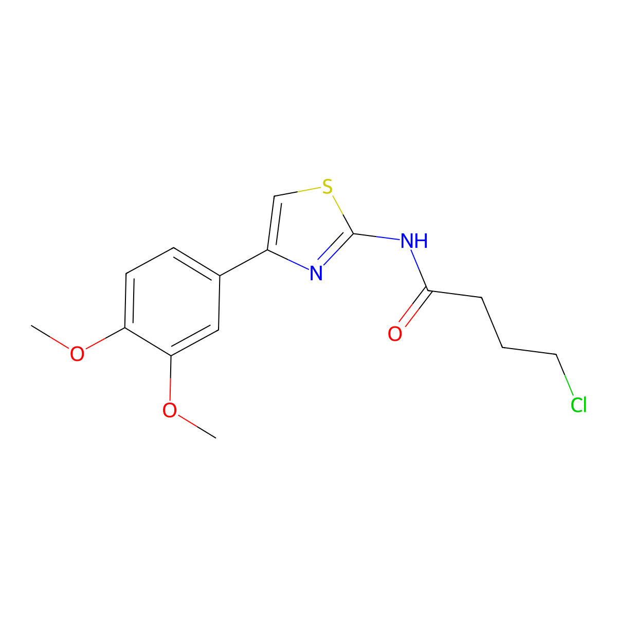4-chloro-N-[4-(3,4-dimethoxyphenyl)-1,3-thiazol-2-yl]butanamide molecular structure, CAS 852406-12-3