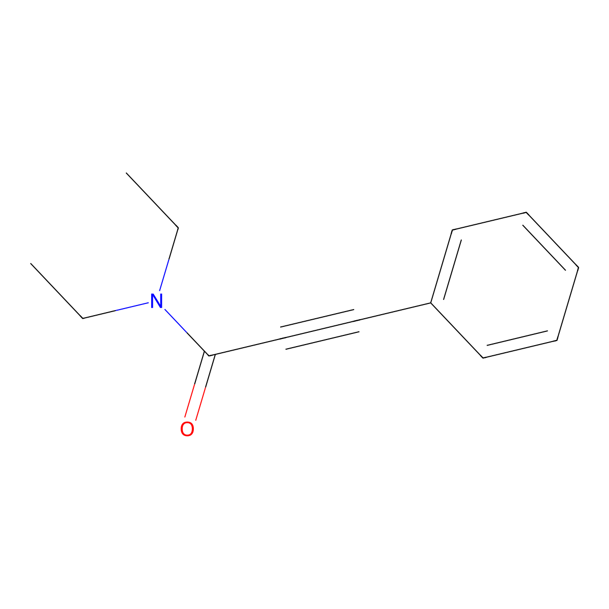 2-Propynamide, N,N-diethyl-3-phenyl- molecular structure, CAS 85241-00-5
