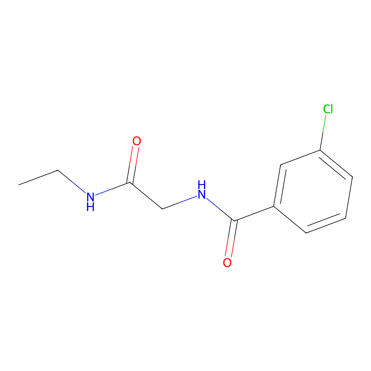 3-Chloro-N-(2-(ethylamino)-2-oxoethyl)benzamide molecular structure, CAS 852410-66-3