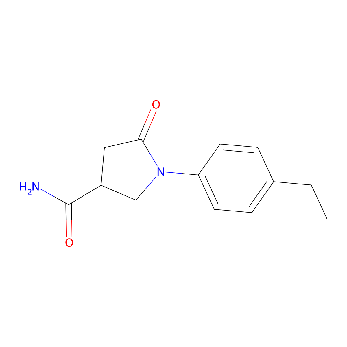 1-(4-Ethylphenyl)-5-oxopyrrolidine-3-carboxamide molecular structure, CAS 852410-96-9