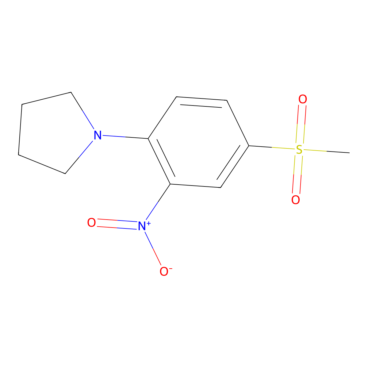 1-[4-(Methylsulfonyl)-2-nitrophenyl]pyrrolidine molecular structure, CAS 852411-45-1