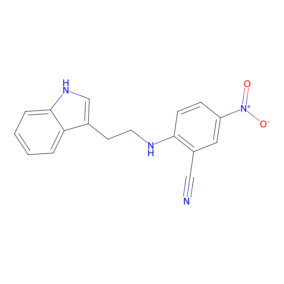 2-{[2-(1H-indol-3-yl)ethyl]amino}-5-nitrobenzonitrile molecular structure, CAS 852413-37-7