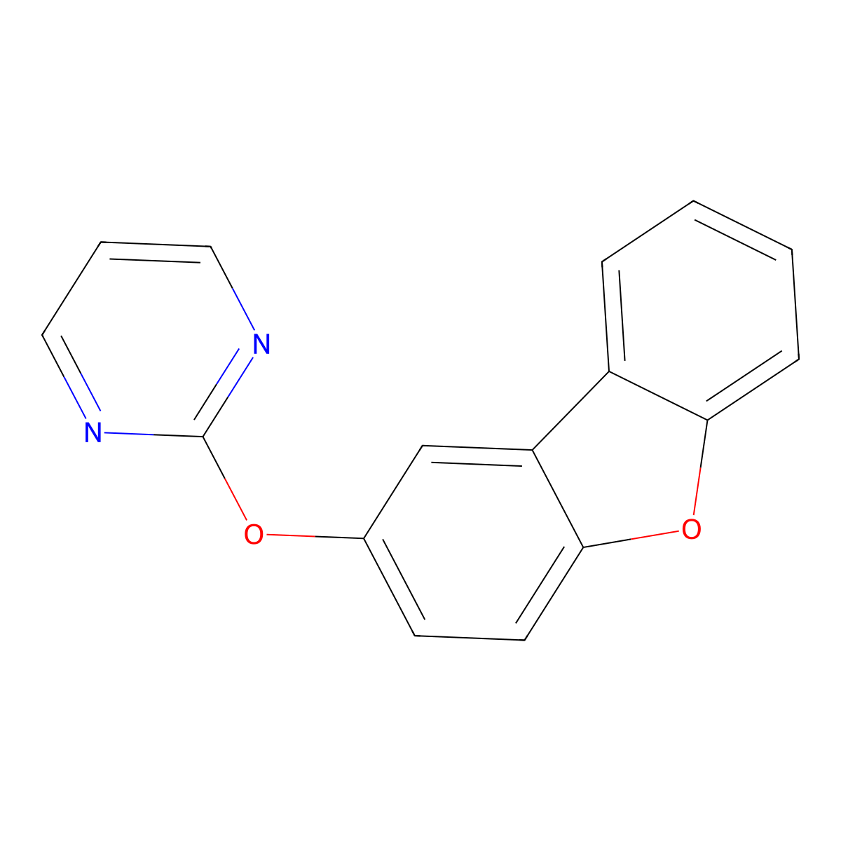 2-(Dibenzo[b,d]furan-2-yloxy)pyrimidine molecular structure, CAS 852413-92-4