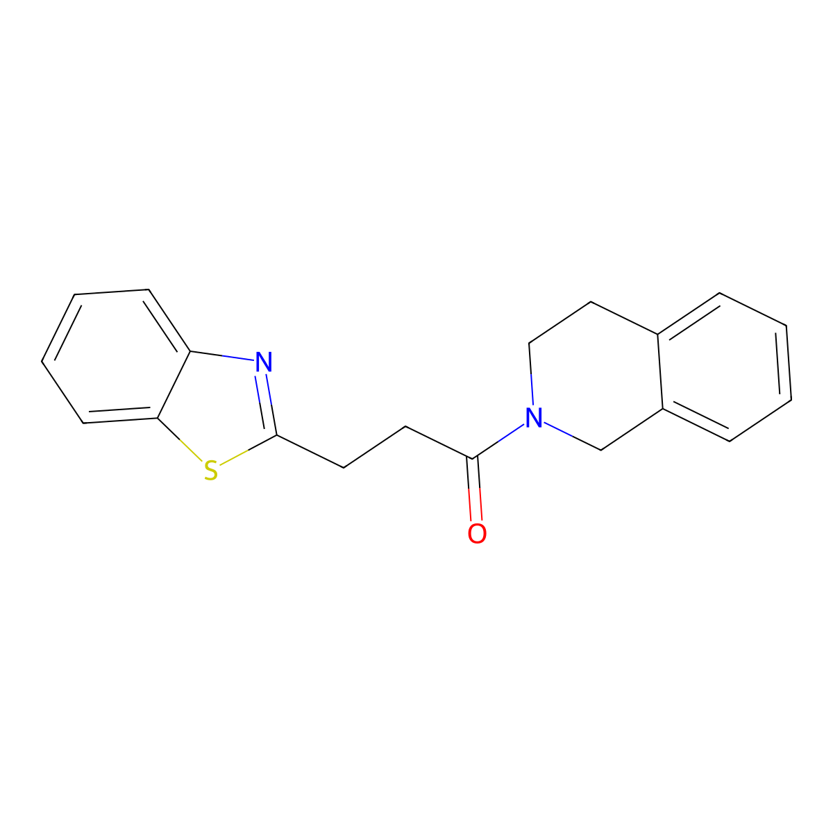 3-(1,3-benzothiazol-2-yl)-1-(3,4-dihydroisoquinolin-2(1H)-yl)propan-1-one molecular structure, CAS 852414-25-6