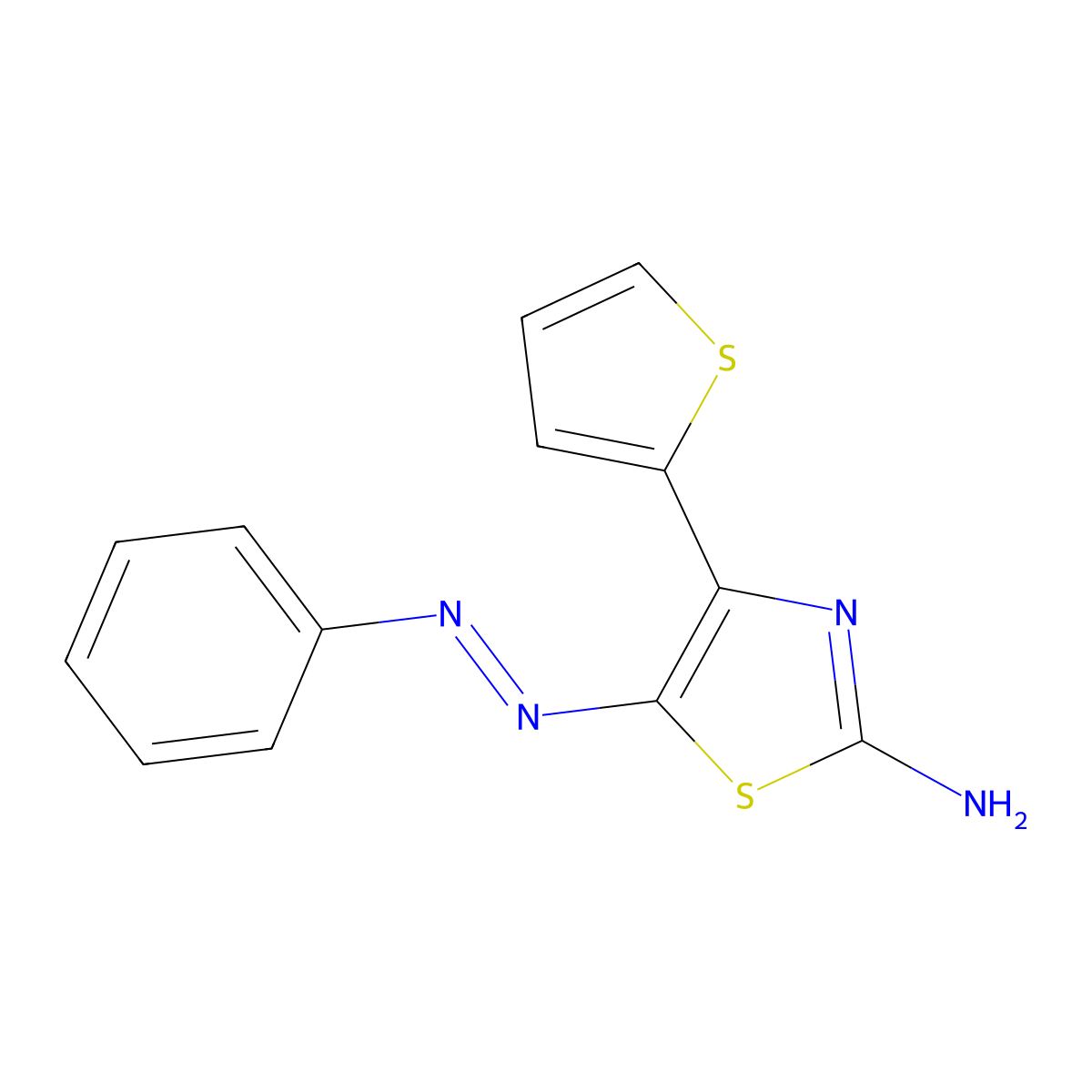 5-(Phenyldiazenyl)-4-thien-2-yl-1,3-thiazol-2-amine molecular structure, CAS 85242-87-1