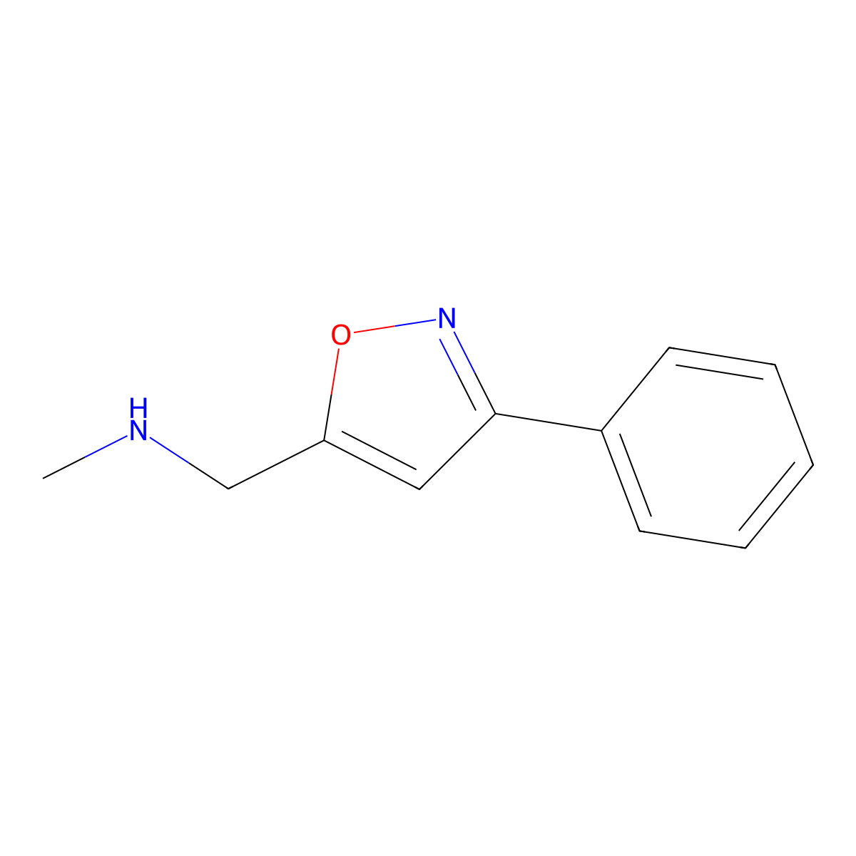 N-Methyl-1-(3-phenyl-1,2-oxazol-5-yl)methanamine molecular structure, CAS 852431-00-6